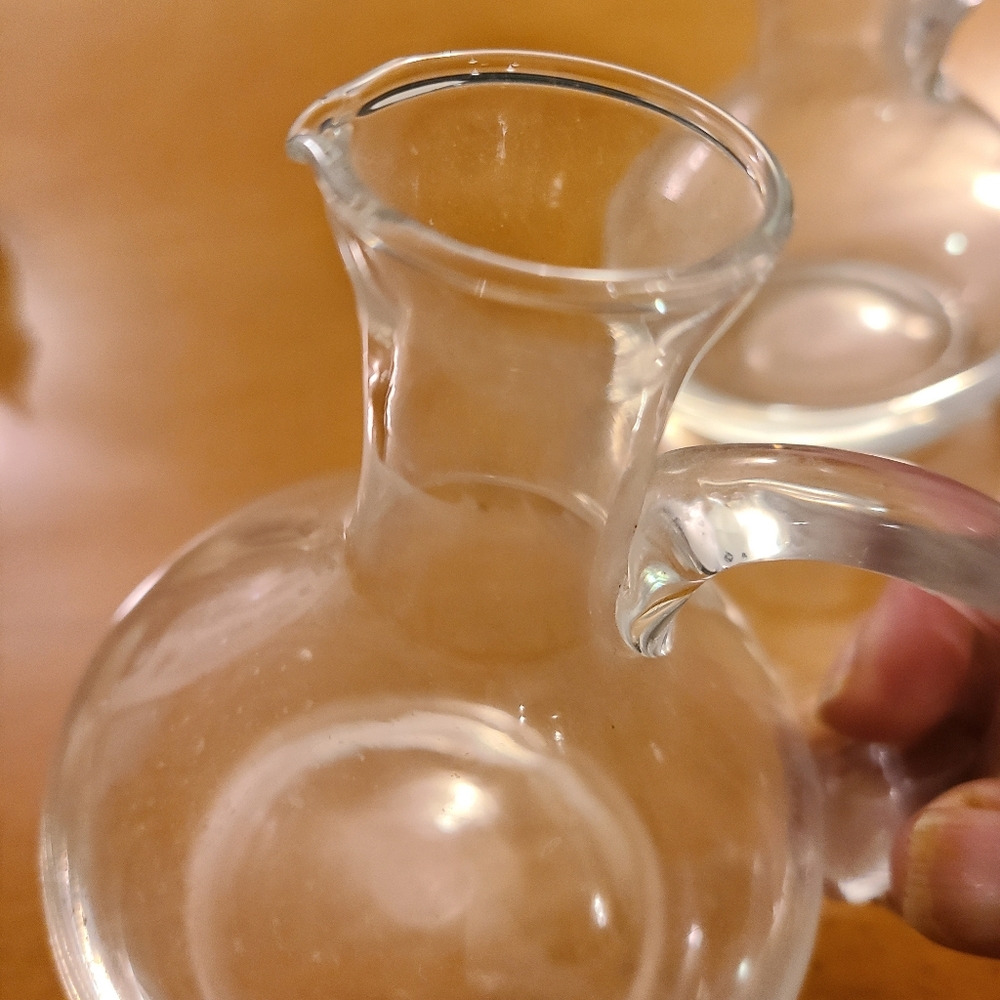 2 Glass Oil and Vinegar Cruets